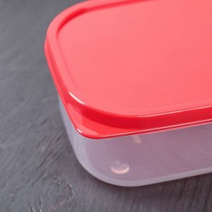 Набор контейнеров пищевых прямоугольных Доляна, 3 шт: 150 мл, 500 мл, 1,2 л, цвет красный