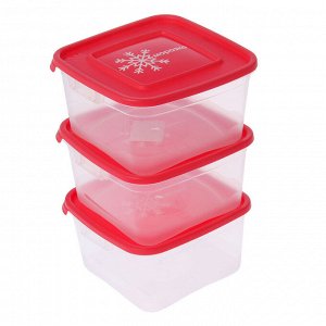 Набор квадратных контейнеров для замораживания продуктов "Морозко" 1 л, цвет МИКС