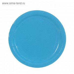 Тарелка бумага набор 10 шт 18 см цвет голубой