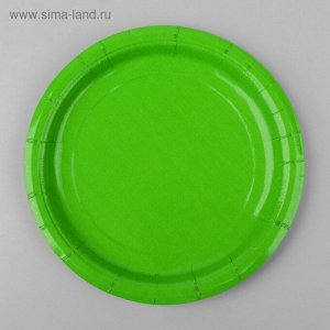 Тарелка бумага однотонная цвет салатовый набор 10 шт18 см
