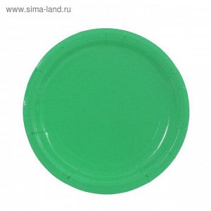Тарелка бумага набор 10 шт 18 см цвет зеленый