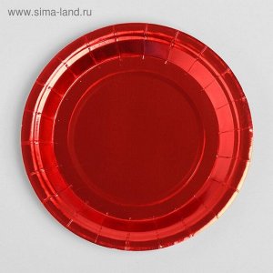Тарелка бумага набор 6 шт цвет красный