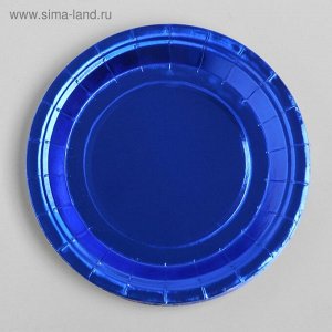 Тарелка бумага набор 6 шт цвет синий
