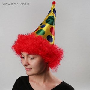 Шляпа карнавальная Клоун с волосами маленькая