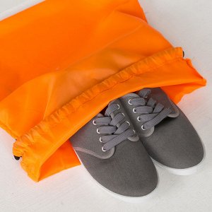 Мешок для обуви, отдел на шнурке, цвет оранжевый