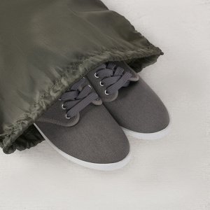 Мешок для обуви, отдел на шнурке, цвет серый