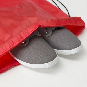 Мешок для обуви, отдел на шнурке, цвет красный