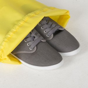 Сумка для обуви, отдел на шнурке, светоотражающая полоса, цвет жёлтый