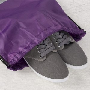 Мешок для обуви, отдел на шнурке, светоотражающая полоса, цвет сиреневый