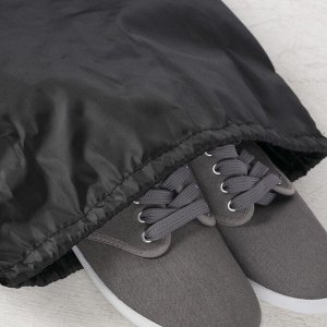 Мешок для обуви, отдел на шнурке, светоотражающая полоса, цвет чёрный