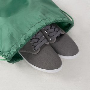 Мешок для обуви, отдел на шнурке, цвет зелёный