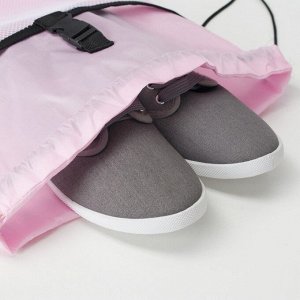 Мешок для обуви, отдел на шнурке, цвет розовый