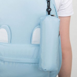 Рюкзак школьный, отдел на молнии, наружный карман, 2 боковых кармана, с футляром, цвет голубой