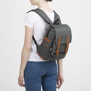 Рюкзак школьный, отдел на молнии, 2 наружных кармана, 2 боковых кармана, цвет серый