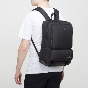 Рюкзак молодёжный, классический, отдел на молнии, 2 наружных кармана, 2 боковых кармана, с USB и AUX, цвет чёрный