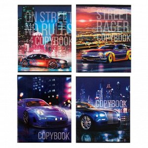 Тетрадь 48 листов в клетку Calligrata Street racing, обложка мелованный картон, УФ-лак, блок офсет,