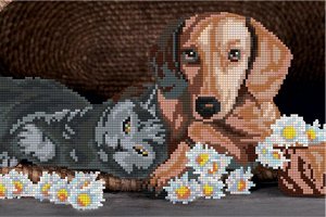 Кристальная мозаика (алмазная вышивка) "ФРЕЯ" ALVR-113 "Собака и кот"