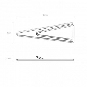 Скрепки канцелярские 25 мм, никель, 100 штук, Erich Krause, треугольные