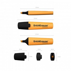 Маркер текстовыделитель 0.6-5.2 мм Erich Krause V-12 оранжевый, флуоресцентные чернила на водной основе