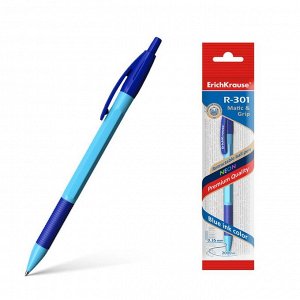Ручка шариковая автомат ErichKrause "R-301 Neon Matic&Grip" узел 0.7, чернила синие 46771