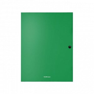 Папка на кнопке А4, 8 мм, зелёная, пластиковая, 3 клапана, ErichKrause, Matt Classic
