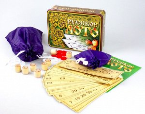 Лото Русское "Русские узоры" (жестяная коробка)