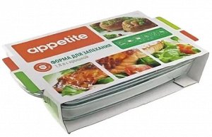 Форма стеклянная прямоугольная 34х20х9см/1,8л с кр ТМ Appetite