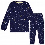 Пижама для мальчика, синий звёздное небо