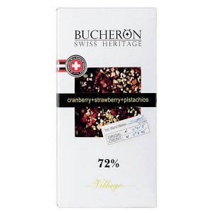 Шоколад BUCHERON VILLAGE 72% Клюква Клубника Фисташка 100 г