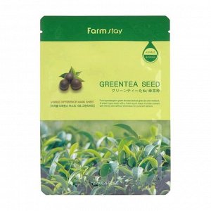 FarmStay Маска-салфетка СЕМЕНА ЗЕЛЁНОГО ЧАЯ, Visible Difference Mask Sheet Green Tea Seed, 23мл