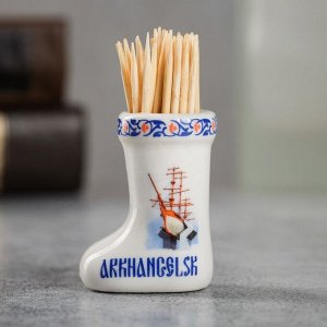 Сувенир для зубочисток в форме валенка «Архангельск»