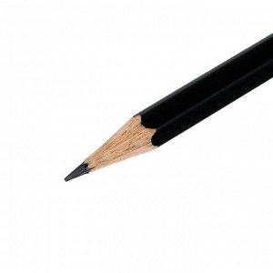 Карандаш чёрнографитный Faber-Castell HB 1112 с ластиком, чёрный