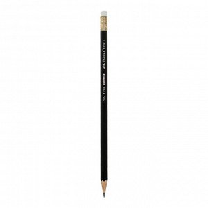 Карандаш чёрнографитный Faber-Castell HB 1112 с ластиком, чёрный