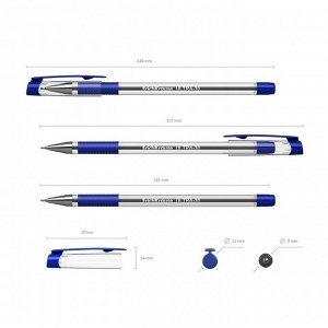 Ручка шариковая ErichKrause ULTRA-30, узел-игла 0.7 мм, чернила синие, резиновый упор, длина линии письма 2000 метров