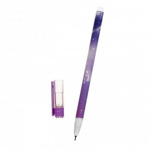 Ручка гелевая 0,5 мм, синий, со стираемыми чернилами, корпус прорезиненный МИКС (штрихкод на штуке)