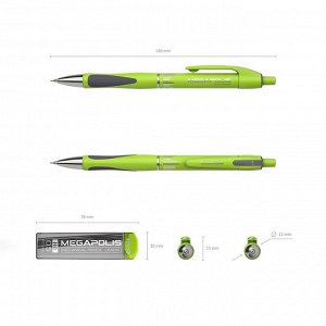 Набор карандаш механический 0.7 мм HB + 20 грифелей Erich Krause MEGAPOLIS CONCEPT, блистер, резиновый упор