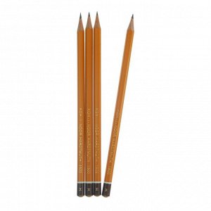 Набор чернографитных карандашей 4 штуки Koh-I-Noor, профессиональные 1500 H, заточенные (749476)