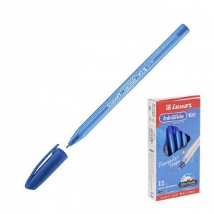 Ручка шариковая Luxor InkGlide 100 Icy синяя, 0,7мм, трехгран 16702/12 Bx