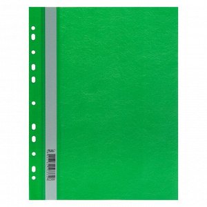 Папка-скоросшиватель А4, 140/180 мкм, зелёная, с перфорацией