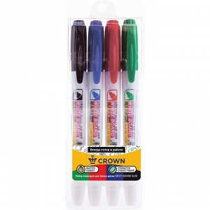 Набор маркеров для доски 4 цвета 2.0 мм Crown WB-505, WB-505-4(SET)