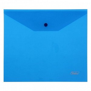 Папка-конверт на кнопке А5, 180 мкм, синяя