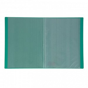 Папка с 10 вкладышами А4, 500 мкм, Calligrata, текстура "песок", зелёная