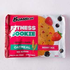 Овсяное печенье Bombbar, ягодный микс, спортивное питание, 40 г