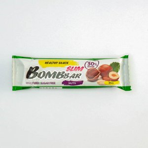 Протеиновый батончик BOMBBAR Slim, фундук/арахис, 35 г
