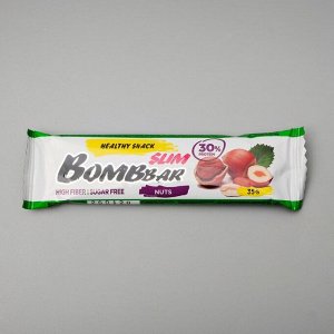 Протеиновый батончик BOMBBAR Slim, фундук/арахис, 35 г