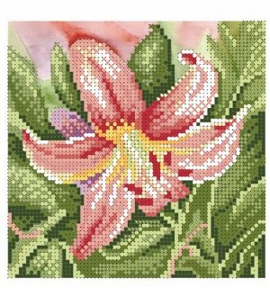 Набор для вышивания бисером 19x25см (частичное заполнение, канва с рисунком) Прекрасная лилия Арт. AS079