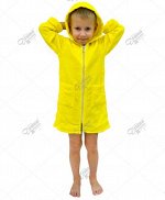 Детский махровый халат на молнии с капюшоном