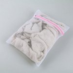 Мешок для стирки белья , 30?40 см, мелкая сетка, цвет белый