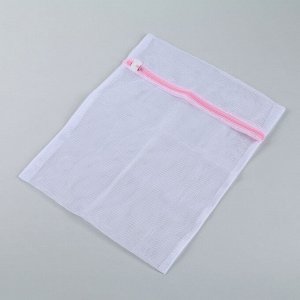 Мешок для стирки белья Доляна, 30?40 см, мелкая сетка, цвет белый