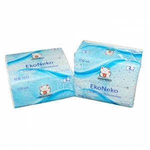 Салфетки в мягкой упаковке "INSHIRO" EkoNeko 2-х. сл. белые (150 шт.)